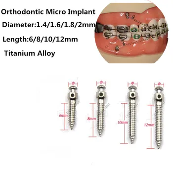 10buc Dentare Mini Implant Micro Șuruburi de Aliaj de Titan a Implantului Șurubelniță, Cheie Auto-Foraj 1.4/1.6/1.8/2.0 mm