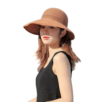 Elegant De Vară Mare Pălărie De Paie Femeile Adulte Fete Palarie De Soare Gol Afară Arc Plajă De Vară Pălărie