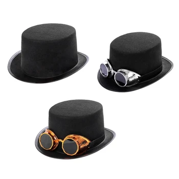 Steampunk Pălărie Bărbați Gay Pălărie De Top Steampunk Top Hat Pentru Barbati Vintage Barbati Negru De Halloween Top Hat Gotic Carnaval Club De Noapte