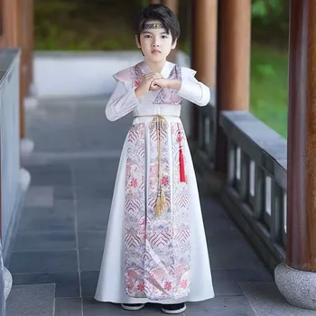 Copii Antic Chinez Costum Baieti Hanfu Vechi Frumos Stil Chinezesc din garda Regală Chineză Studii de Performanță Îmbrăcăminte