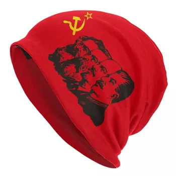 Comunist Pavilion Marx, Engels, Lenin Și Stalin Capota Pălării Hip Hop Tricotate Pălărie de Iarnă CCCP URSS Comunismul Chelioși Căciuli Capace