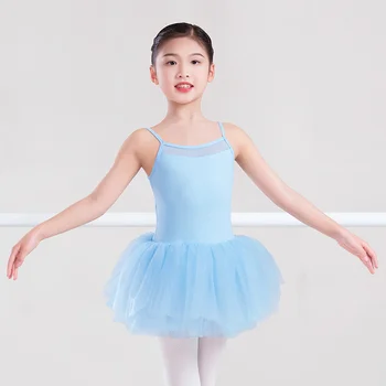 Balet Tricouri pentru Fete Tutu Dress Copii Plasă de Despicare Dans Tutu Pettiskirt Copilul Bretele Rochie de Printesa