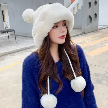 La modă Iarna Căciulă Ultra-gros de Iarna pentru Femei Tricotate Cald Beanie Pălărie Moale de Culoare Solidă Windproof Capac pentru Rece pentru Exterior