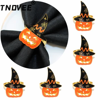 8Pcs Halloween Șervețel Inel de Dovleac Pălărie suporturi de Șervețele pentru Vacanta de ziua Recunostintei Petrecere Acasă de Halloween Decoratiuni de Masă ERH45