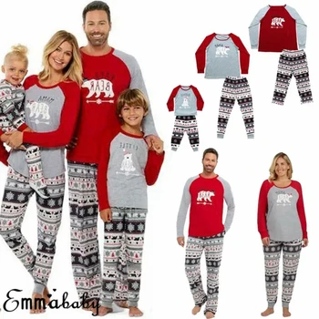 De Crăciun, Familia Potrivire Set De Pijama Femei Adulte Copii Pijamale Pijamale Haine Casual
