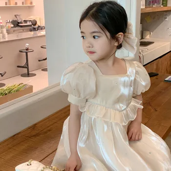 Fata Coreeană Printesa De Epocă Tul Rochie Copii Puff Maneca Kawaii Vestidos Copii Petrecere De Nunta, Ziua De Nastere De Botez, Rochii