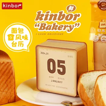 Kinbor 2024 Noi Creative Pâine Calendar Desktop Mini-Decor Masa Mic Calendar Poate Rupe Notepad Pentru Biroul De Acasă Cele Mai Bune Cadouri