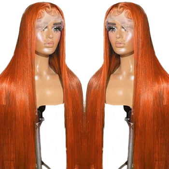 Ginger Orange Dantelă Transparentă Față Peruci Păr Uman Os Direct 13x4 HD Dantela Frontal Peruci pentru Femeile de culoare Preplucked