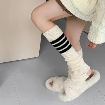 Moda Dungă Încălzit de Picior Japoneze JK Stil Kawaii Culoare Solidă Tricot Picior Acoperi Lolitas Morman de Șosete de Balet Paznici Șosete